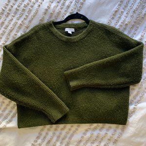 Topshop Green Crop Sweater